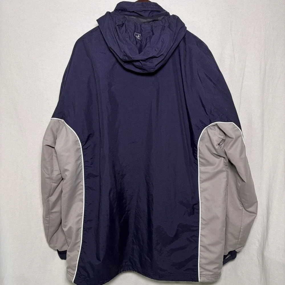 FILA Blue‎ Gray Ski Snowboard Reflective Hooded Jacket Coat Men's XXL Vintage